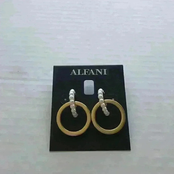 Alfani new Pearl Double Hoop Drop Earrings - Picture 4 of 8